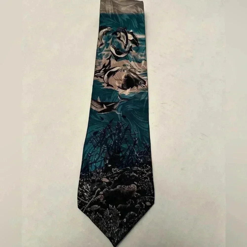 Endangered‎ Species Orca Whale/Ocean Silk Tie